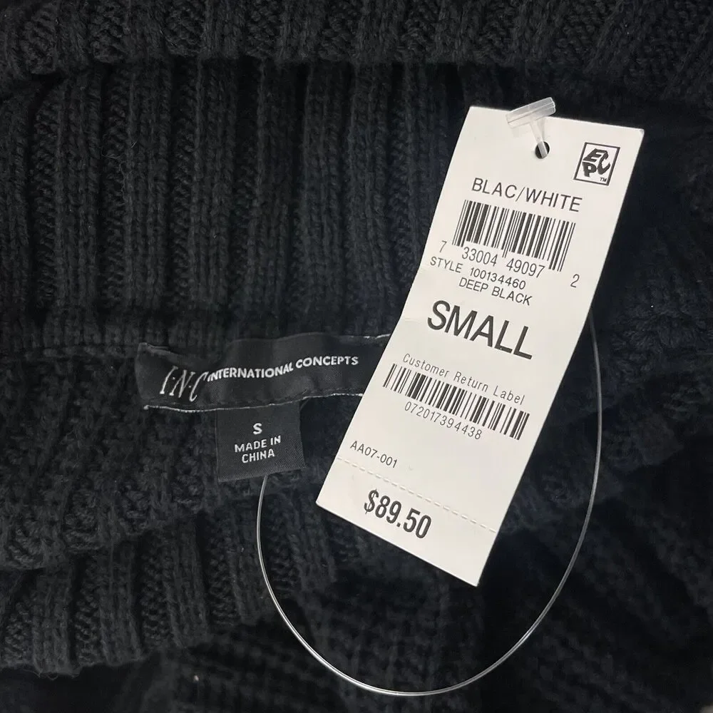 INC International Concepts Small Sweater Cowl Neck Rhinestones Long Sleeve Black - Picture 7 of 9